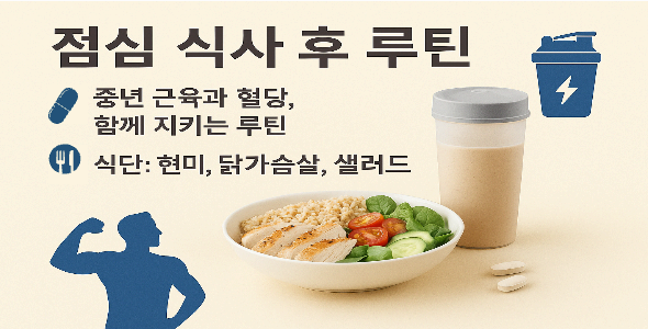 점심 직후 – 근감소 예방 &amp; 혈당 안정 루틴