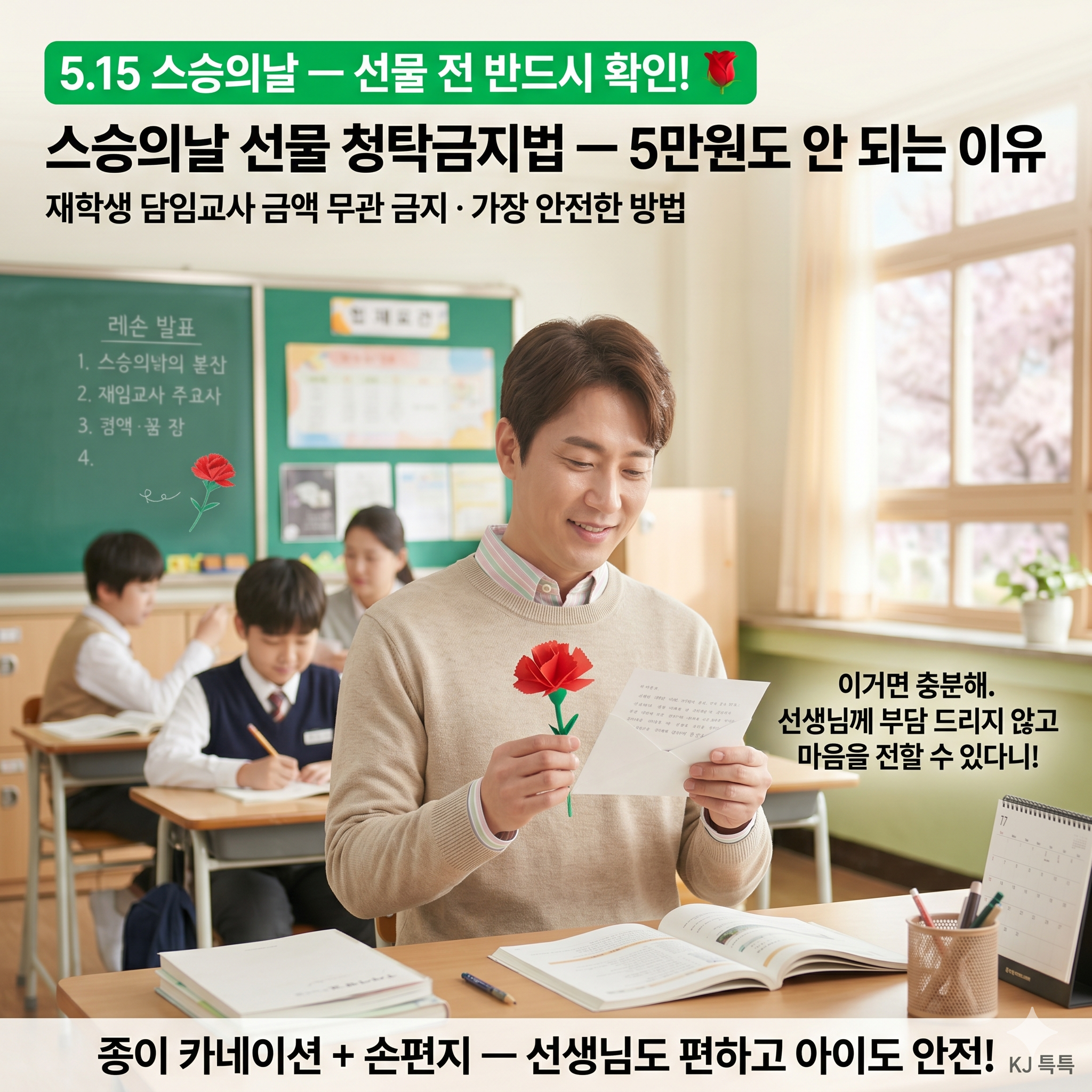 2026 스승의날 선물 — 5만원 이하면 괜찮다는 말, 사실일까요?