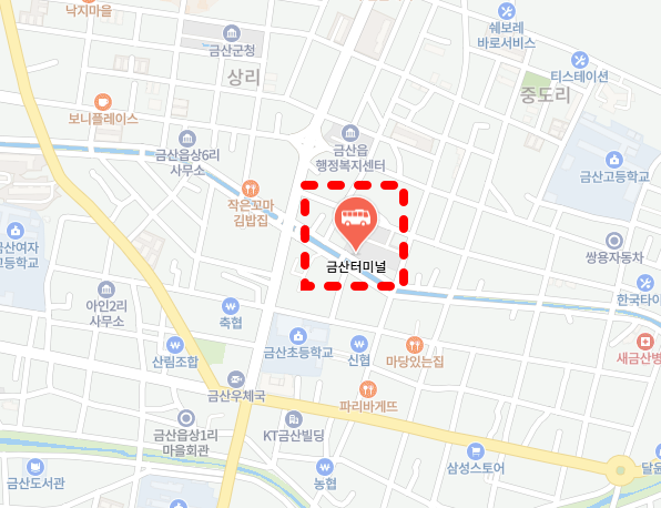 금산고속버스터미널 지도위치