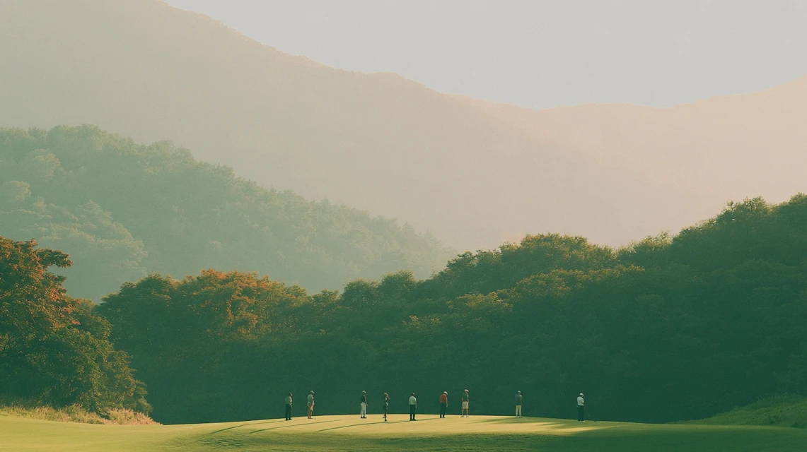 처음 골프 모임에 나가 긴장한 초보 골퍼