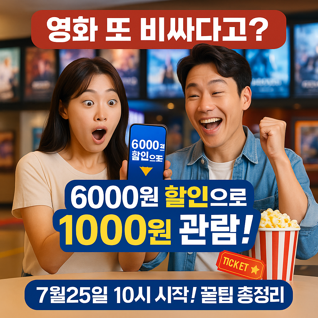영화 6000원 할인받아 1000원 관람하는 꿀팁 총정리