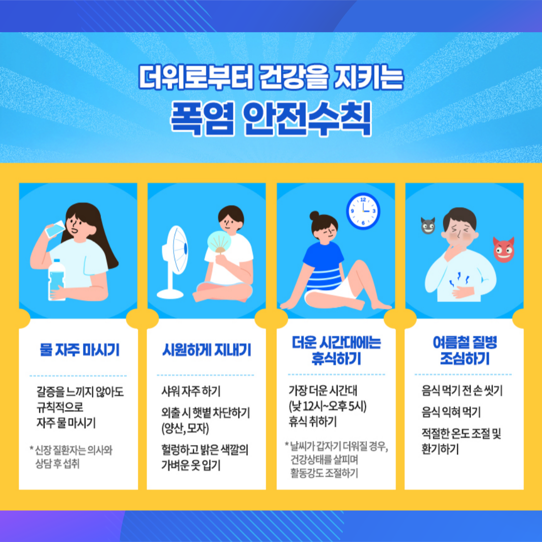 폭염 안전수칙, 안전점검의 날, 시민과 노동자 더위에 지치다