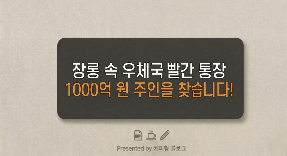 우체국 휴면 예금 찾는법 안내 커피형 블로그 썸네일 이미지