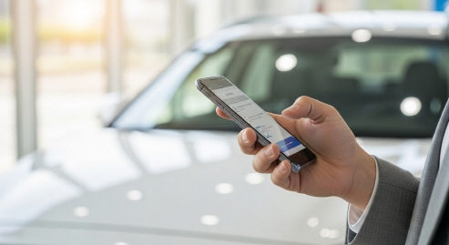 개인정보 보호를 위해 모바일 인증 절차를 거치는 모습