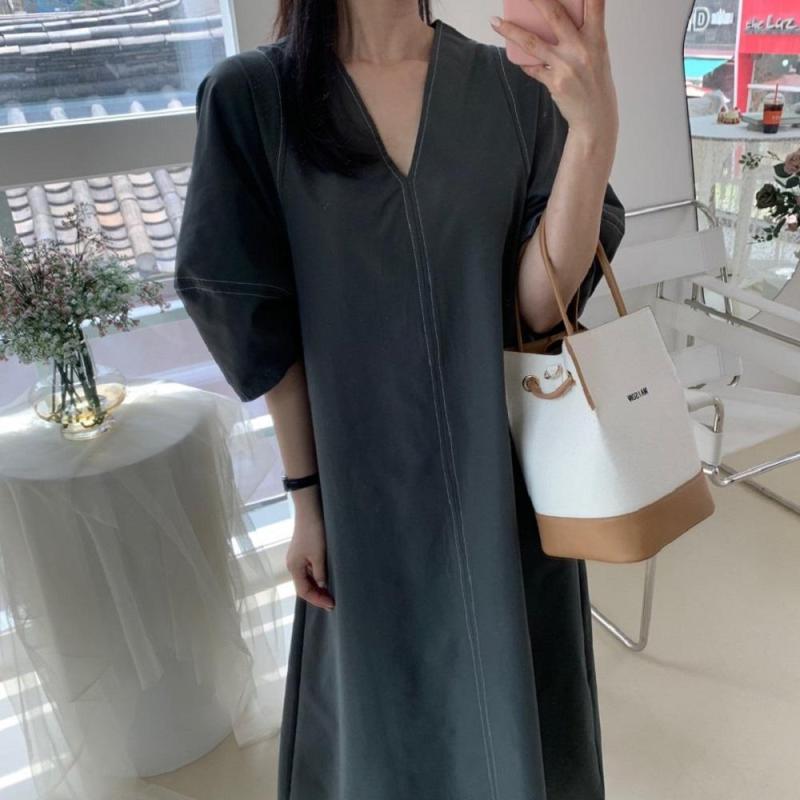 퍼프원피스 바스락원피스 키작녀원피스 여름하객룩 결혼식복장