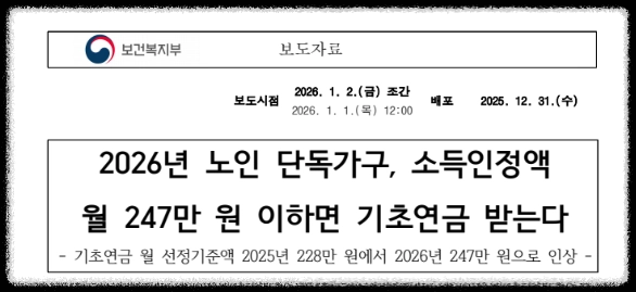 보건복지부 기초연금 보도자료