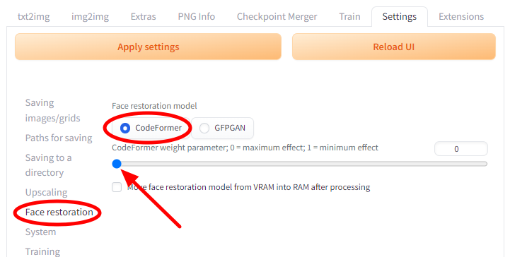 Stable Diffusion - 얼굴 복원 파라미터 설정