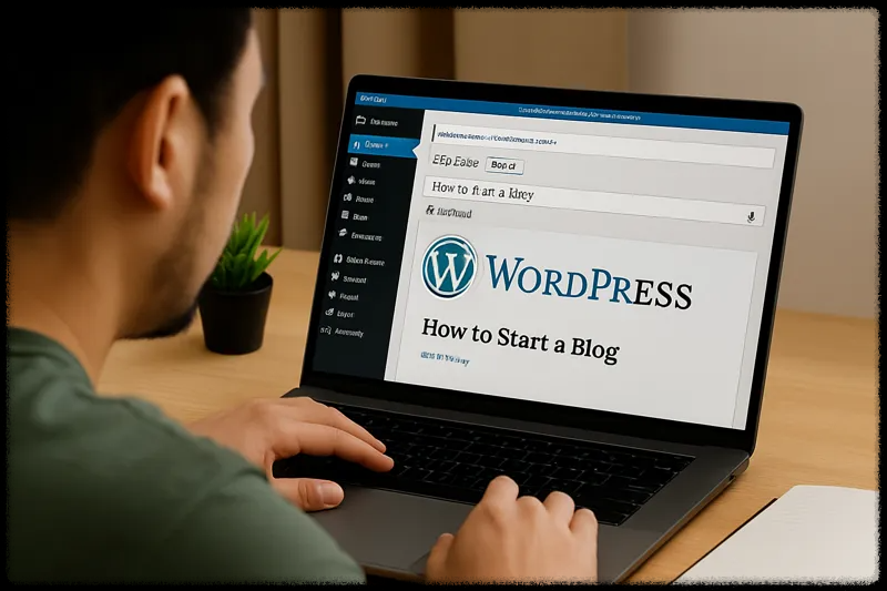 워드프레스 대시보드를 보며 블로그 개설을 준비하는 모습