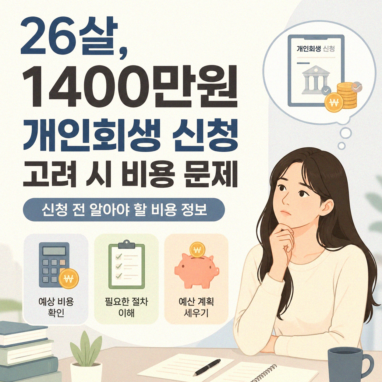 26살, 1400만원 개인회생 비용에 대한 궁금증 직접 정리했어요