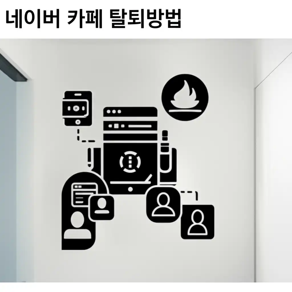 모바일 환경에서 네이버 카페를 탈퇴하는 과정을 보여주는 상세 가이드 스크린샷
