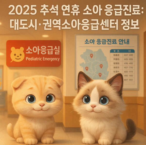 2025 추석 연휴 소아 응급진료: 대도시·권역소아응급센터 정보