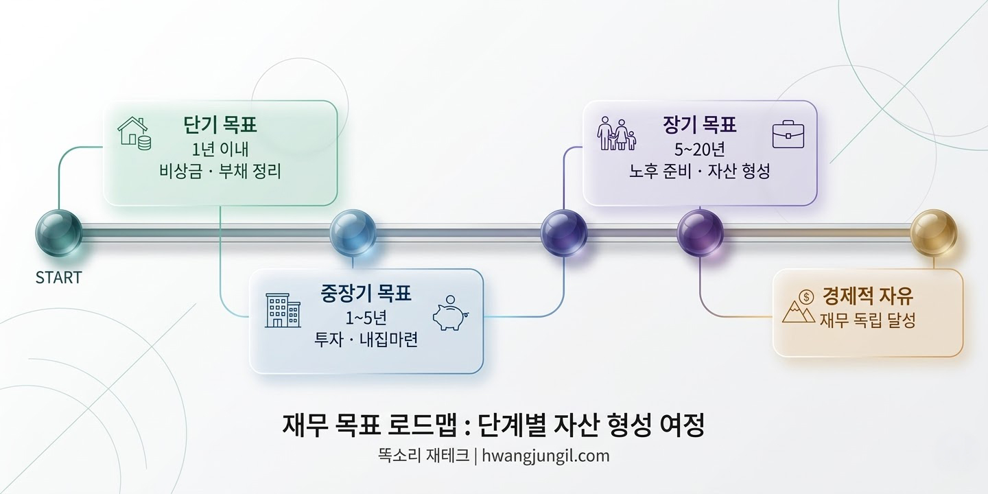 재무 목표 로드맵 타임라인 이미지
