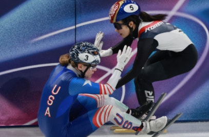 김길리 충돌 후 판정 논란 부상