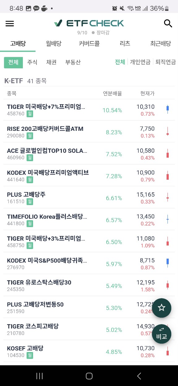 고배당 종목 검색