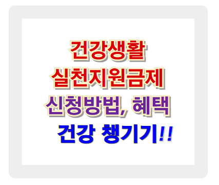 건강 챙기고 지원금 받는 건강생활실천지원금제 신청 방법, 혜택