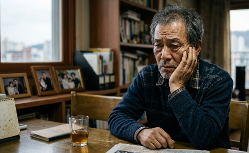 치매걱정하시는 어르신 사진