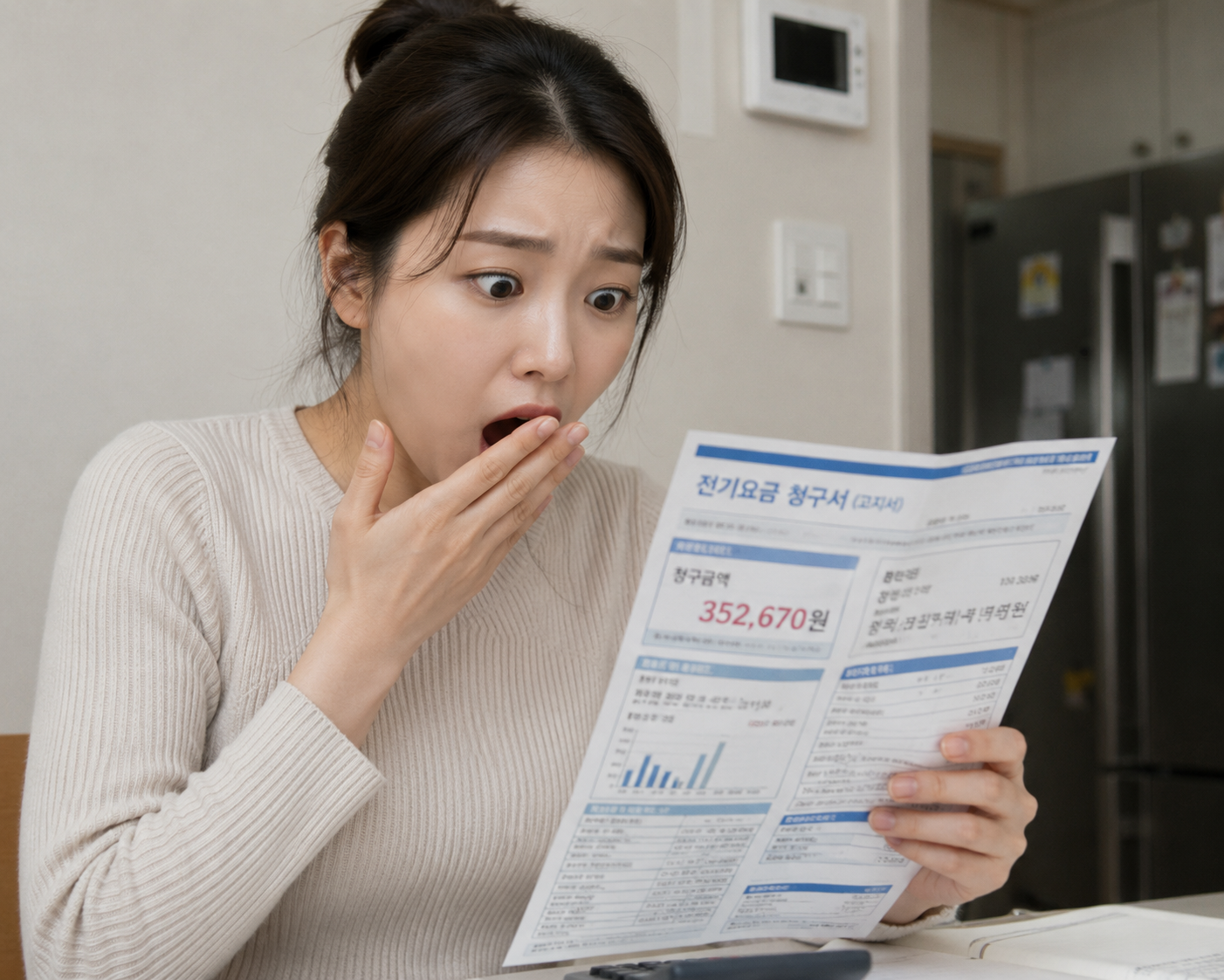 전기세 폭탄 맞은 여성