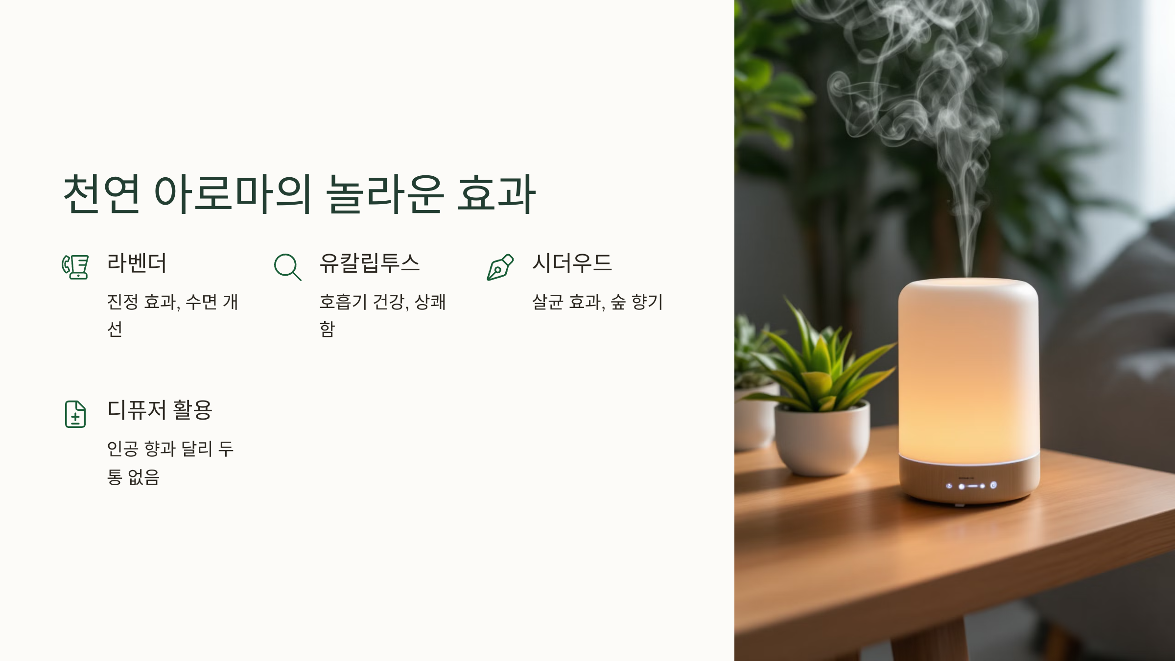 천연 아로마의 놀라운 효과