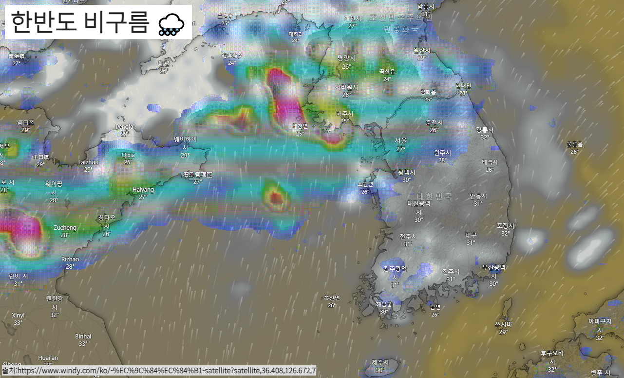 한반도 태풍영향 비소식 정보