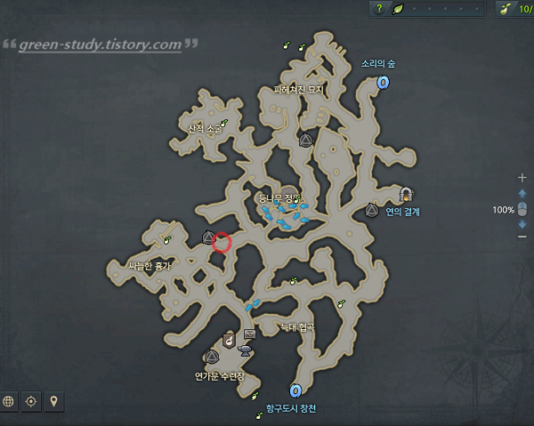 애니츠 등나무 언덕 떠돌이 상인 위치