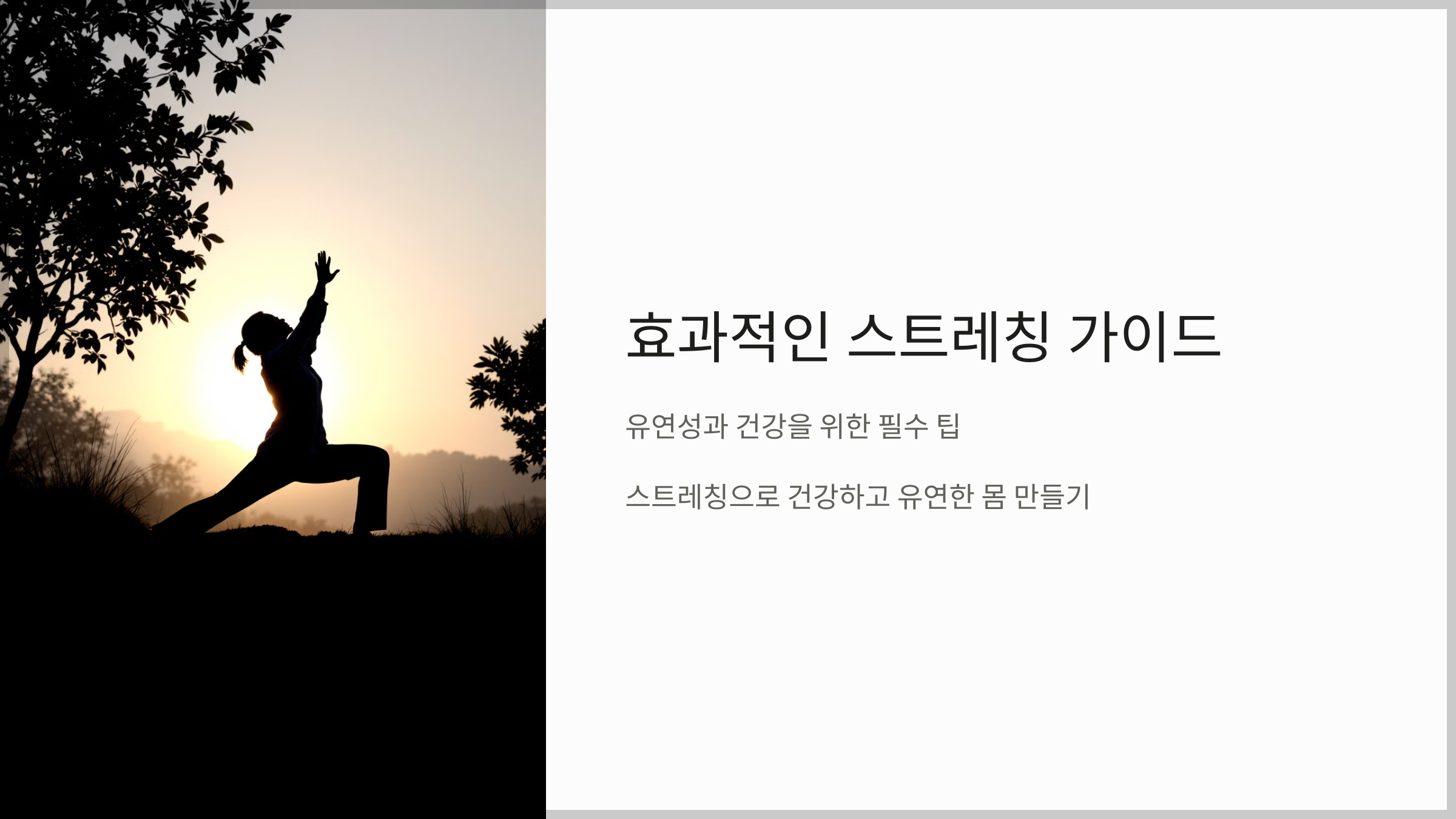 효과적인 스트레칭 가이드