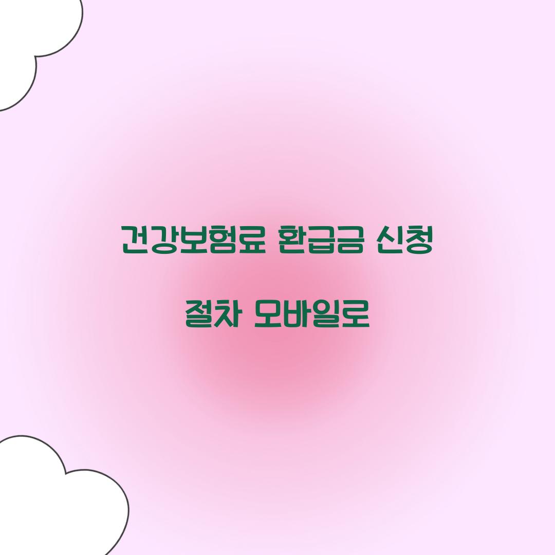 건강보험료 환급금 신청 절차 모바일로