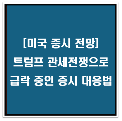 [미국 증시 전망] 트럼프 관세전쟁으로 급락 중인 미증시 대응법