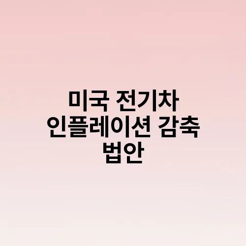 미국 전기차 인플레이션 감축 법안
