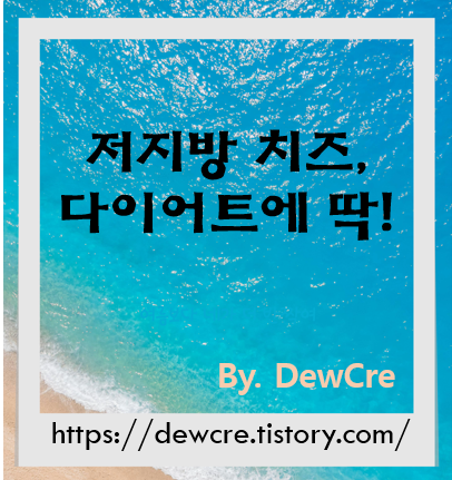 다이어트도 맛있게! 저지방 치즈 선택법 완전 정리