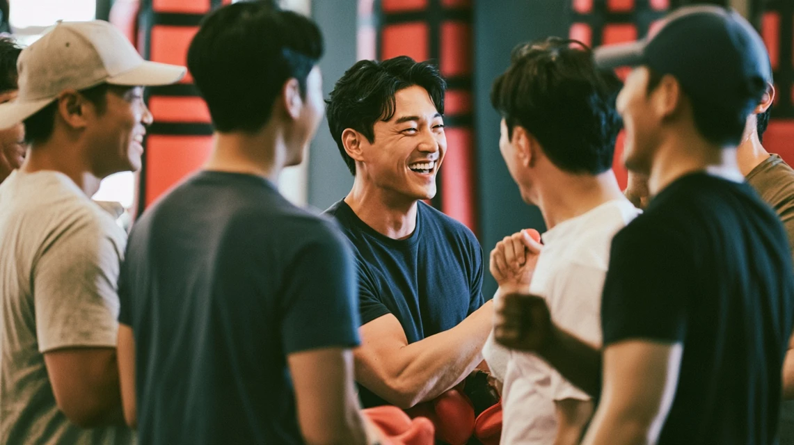 운동 후 스트레칭하는 직장인