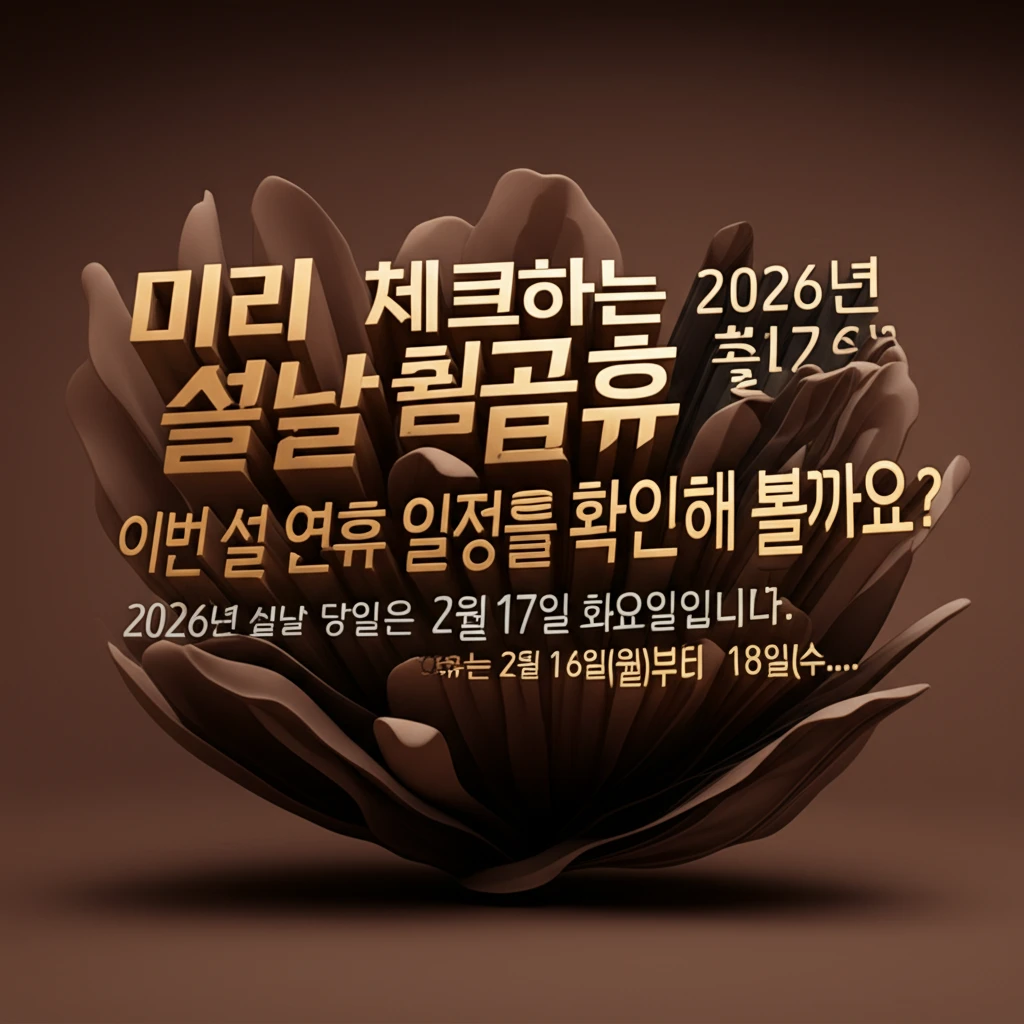 2026년 설날 당일 날짜와 귀성 귀..