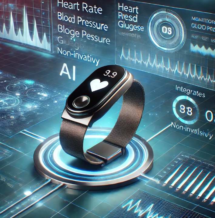 스마트기계를 이용해 건강체크를 하는 이미지