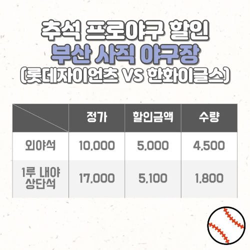 추석-프로-야구-할인-예매