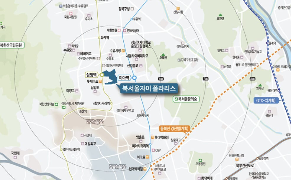 북서울자이 폴라리스 입지환경