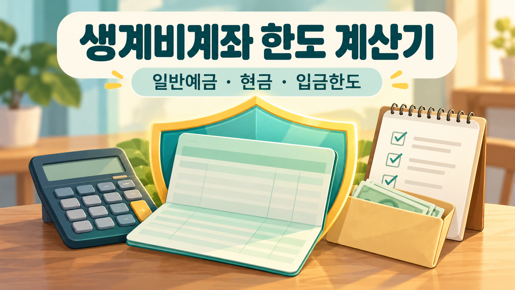 생계비계좌 압류보호 한도 계산기 - 일반계좌&middot;현금 포함 250만원 확인