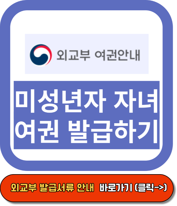미성년자 여권 발급 신청서류, 준비물, 외교부 홈페이지