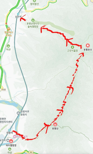 호명산 등산지도