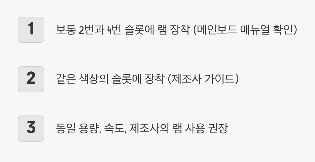 듀얼 채널, 제대로 구성하는 법