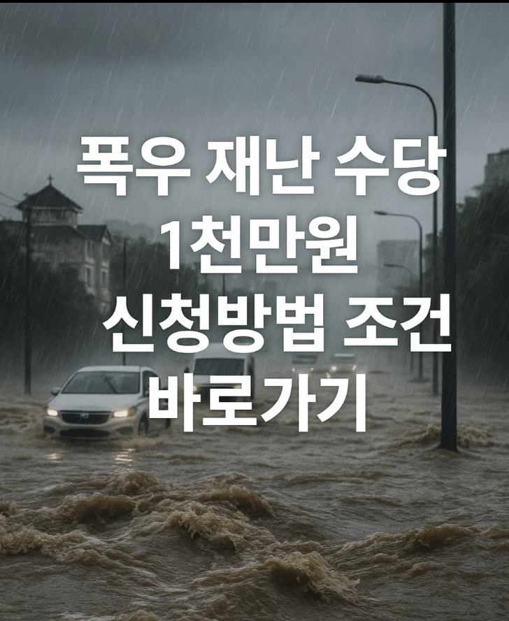 폭우 재난수당 1천만원 신청방법 조건 바로가기