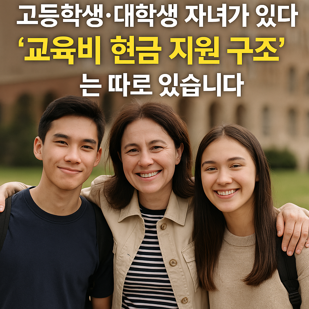 고등학생&middot;대학생 자녀가 있다면 &lsquo;교육비 현금 지원 구조&rsquo;는 따로 있습니다