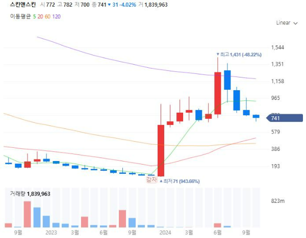 화장품코스메틱관련주대장주수혜주TOP5_스킨앤스킨