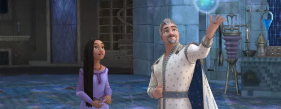 소원 구슬을 보고 있는 아샤와 매그니피코 왕