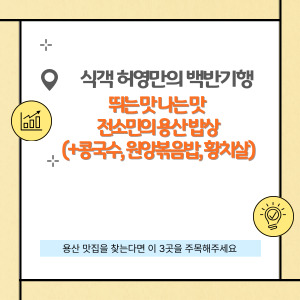 식객 허영만의 백반기행, 뛰는 맛 나는 맛 전소민의 용산 밥상(+콩국수, 원앙볶음밥, 황치살)