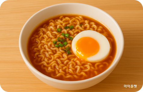 완성된 라면