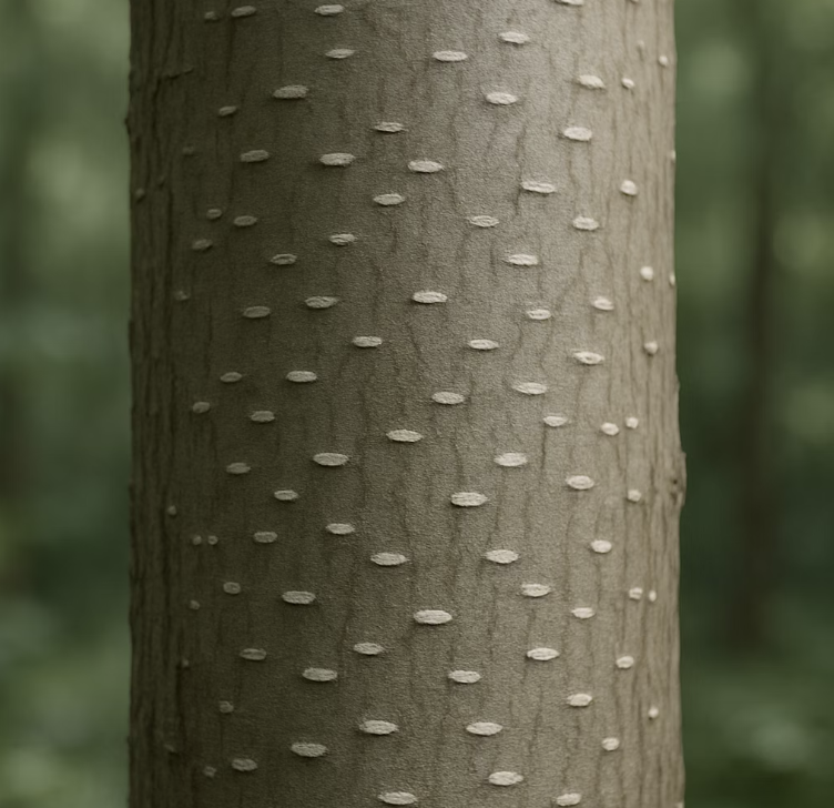 매끈한 회색 코트, 나무껍질