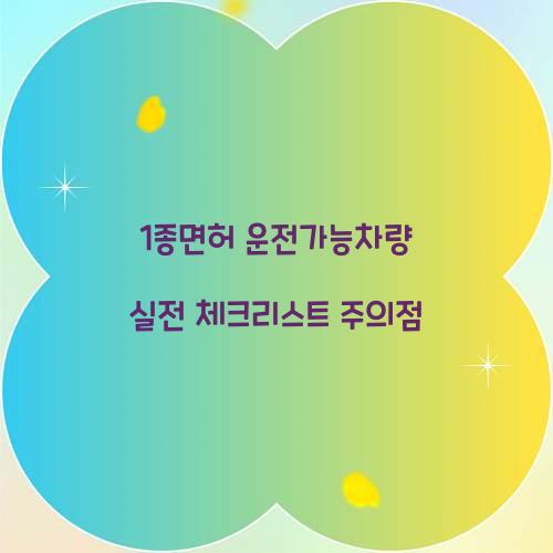 1종면허 운전가능차량