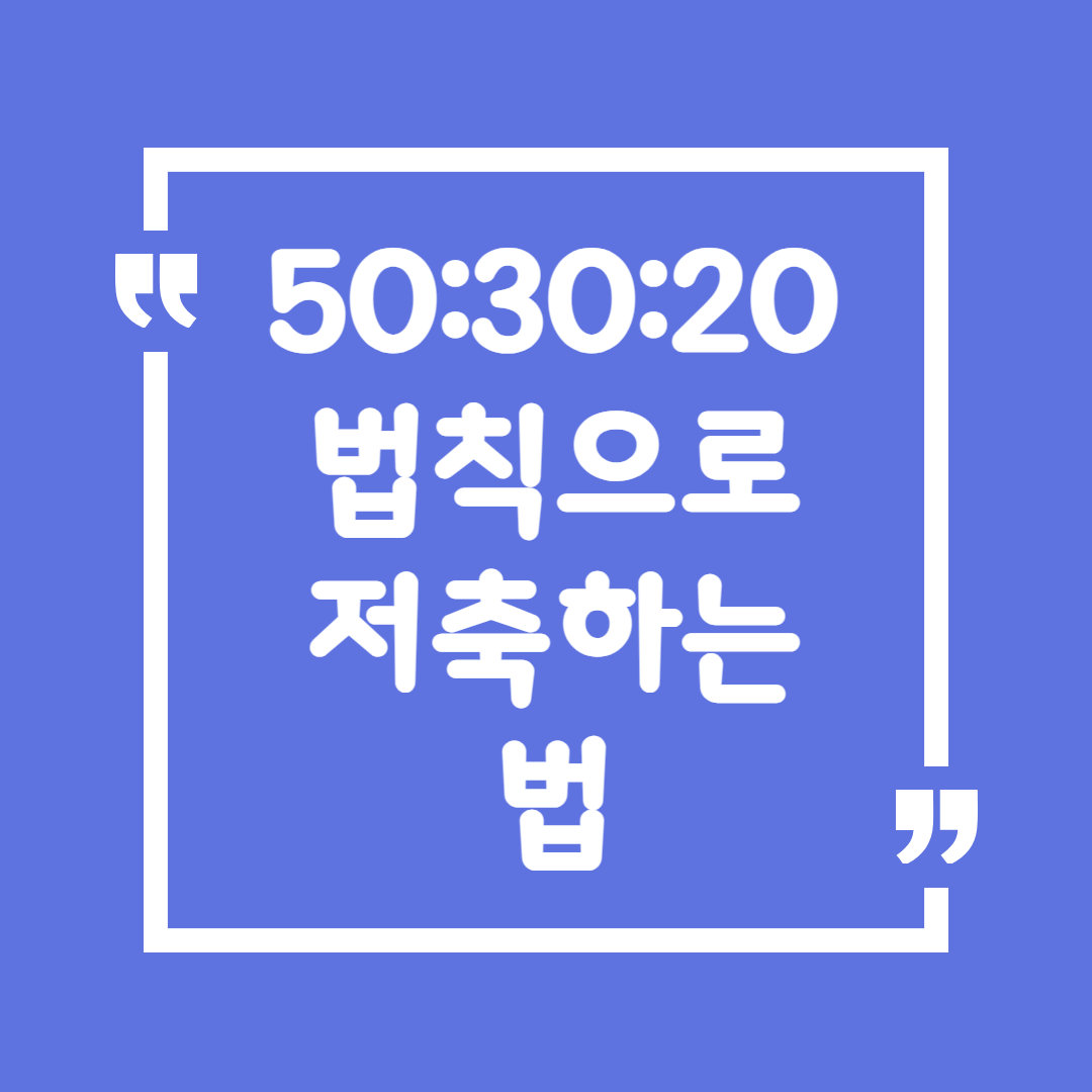 50:30:20 법칙으로 저축하는 법