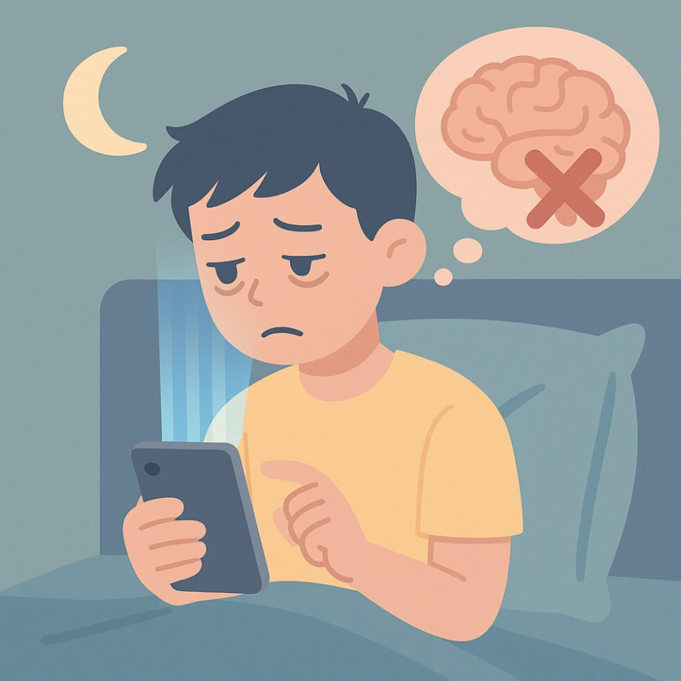 스마트폰을 보고있는 청소년