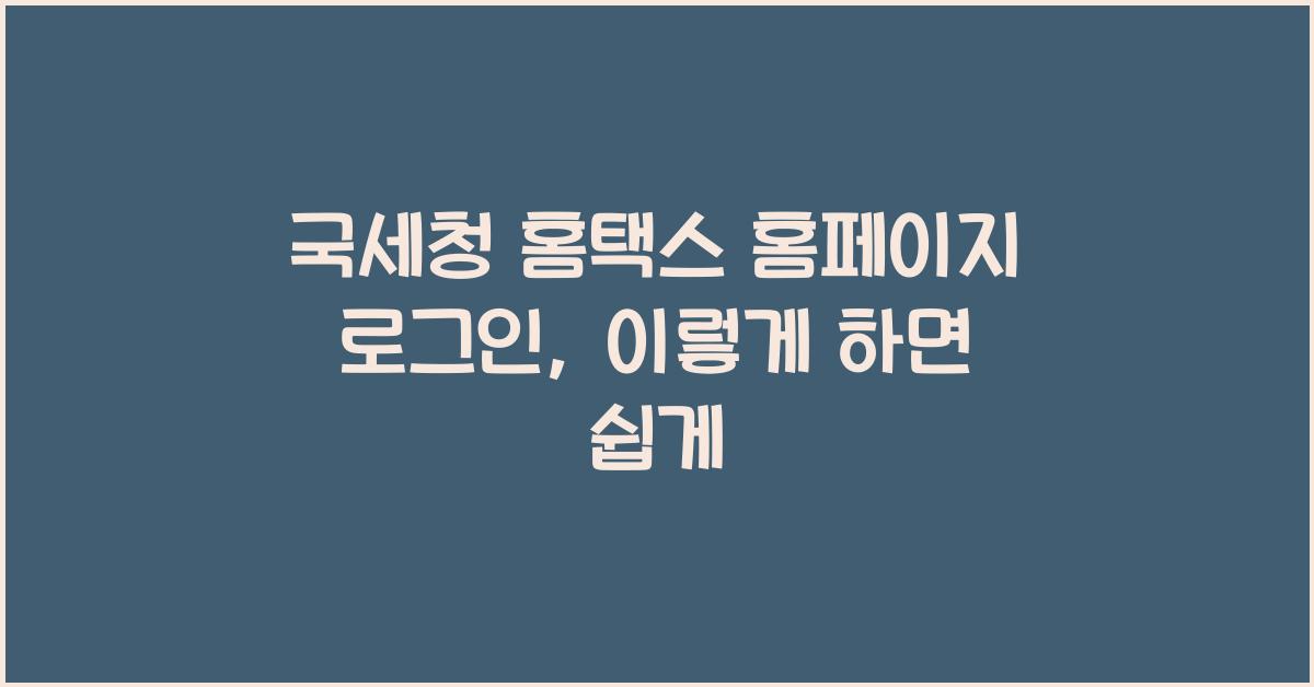국세청 홈택스 홈페이지 로그인