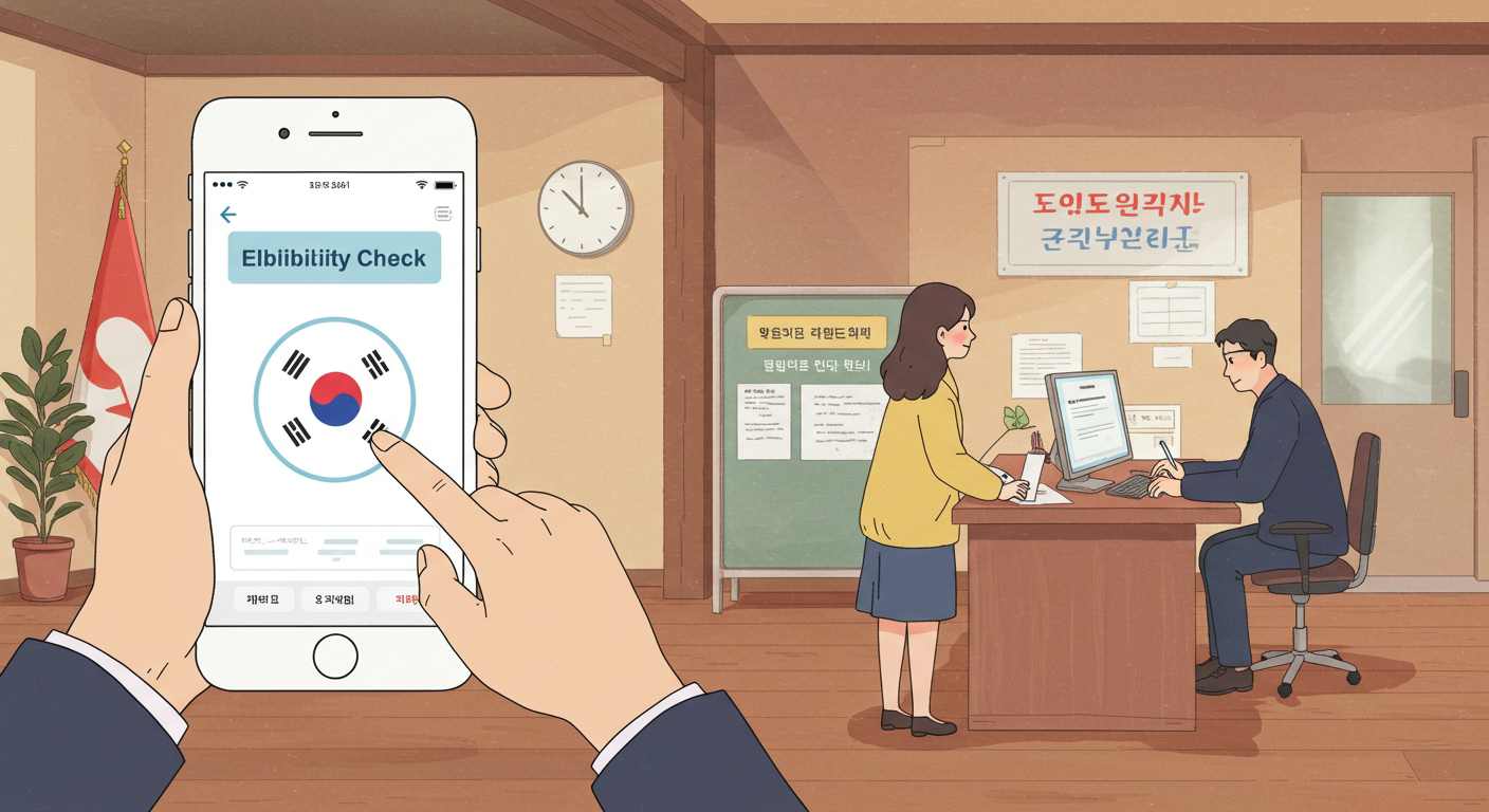 민생지원금 대상 여부를 확인하는 장면